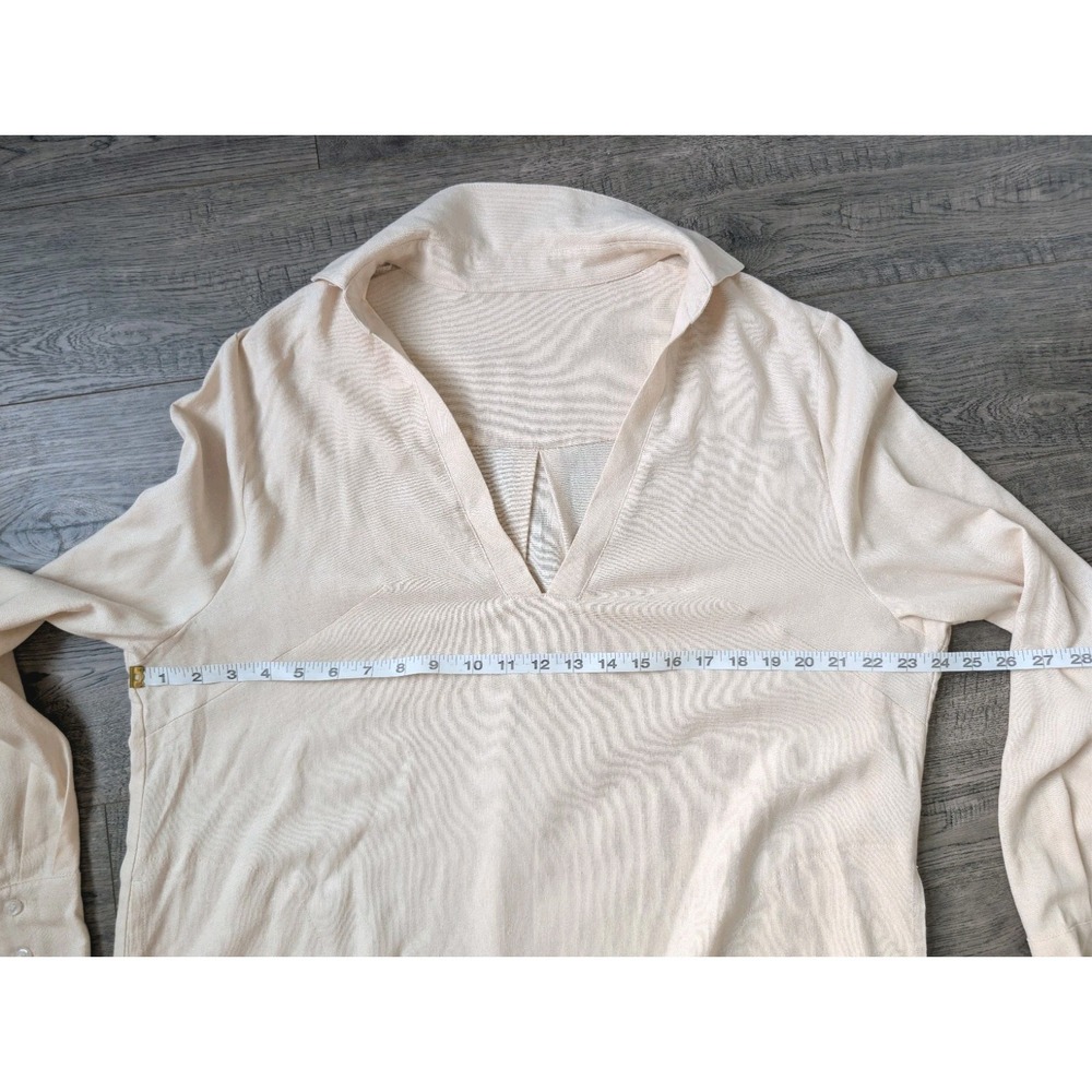 NWOT MyBodhi Linen Blend Tunic Dress Maxi Sand Beige Boho Long Lagenlook OS - Picture 12 of 16